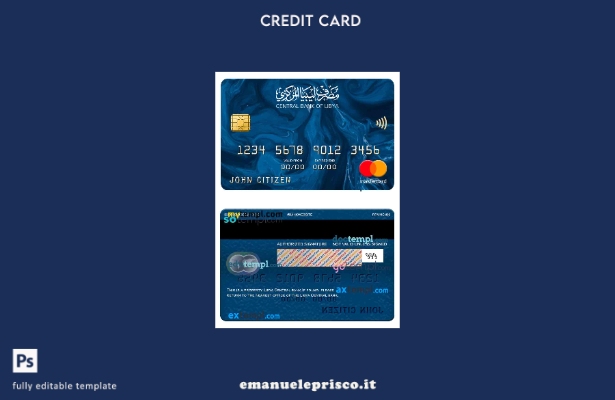 modello mastercard della banca centrale libica in stile verificato